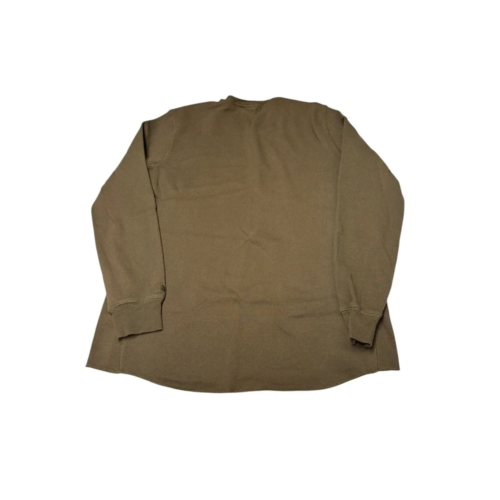 The North Face Mens XL Olive Green Waffle Knit Thermal Long Sleeve Shirt A5A8F